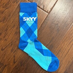 Fun Skyy Blue Argyle Men's Socks